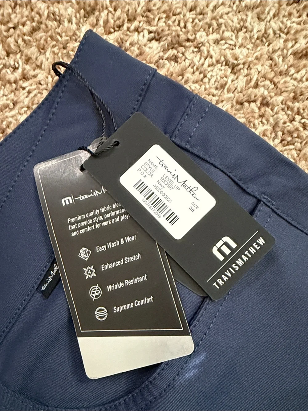 Travis Mathew Navy Stretch Performance Chinos